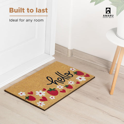 AMARU Hello Strawberries mat makes a thoughtful gift for housewarmings