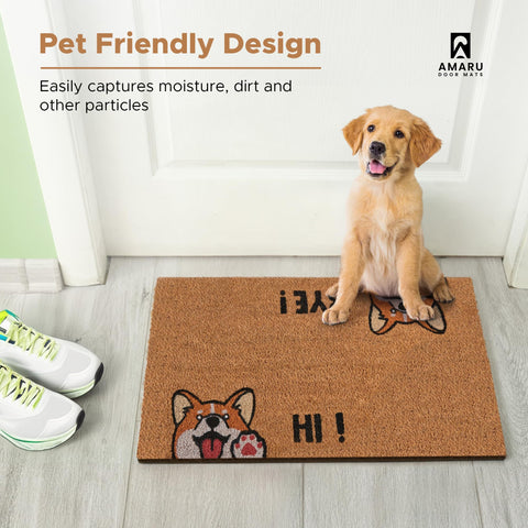 AMARU DOOR MATS Hi-Bye Dog durable mat for porches and entryways