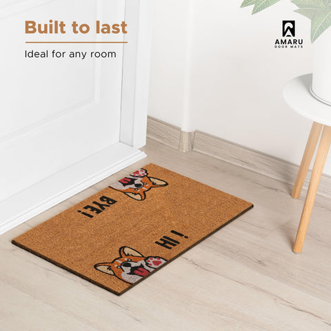 AMARU DOOR MATS Hi-Bye Dog minimalist design enhances curb appeal