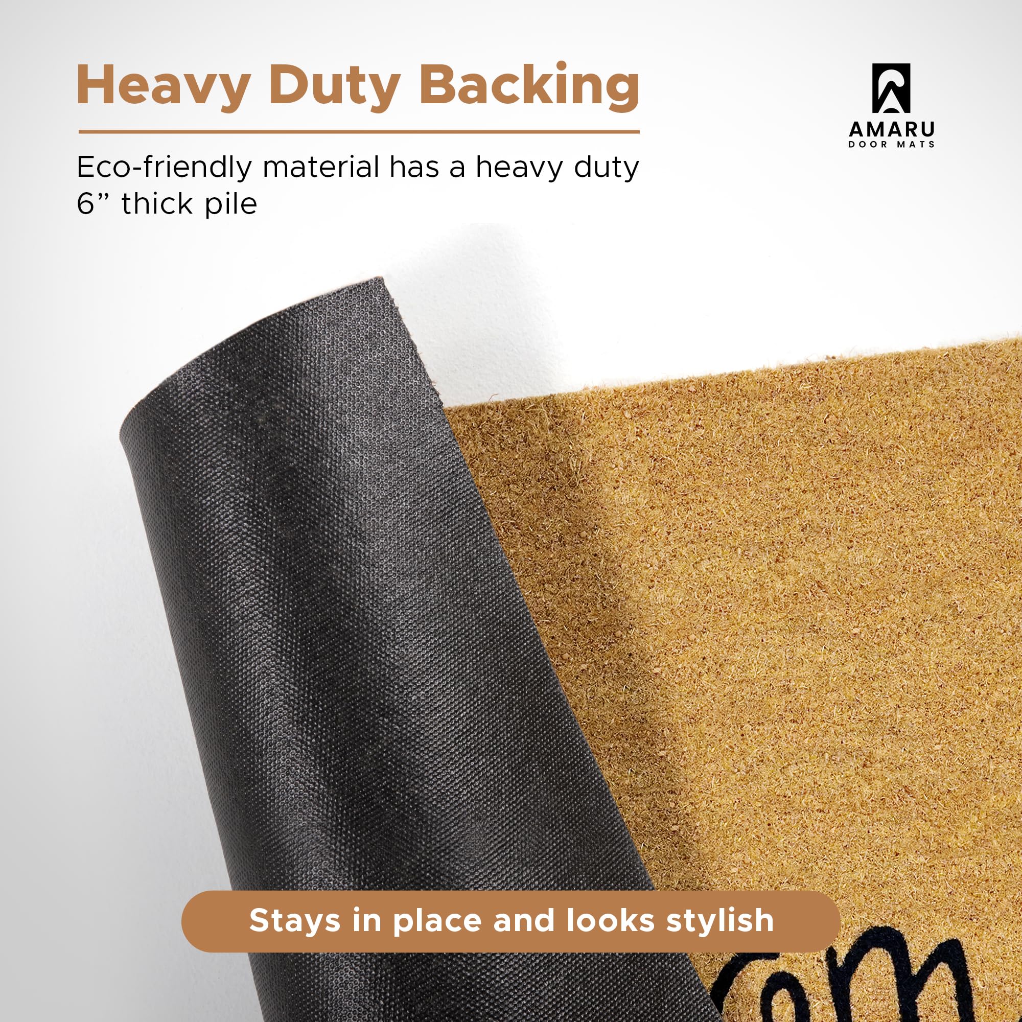 AMARU DOOR MATS Home Love dirt-trapping mat reduces indoor mess.