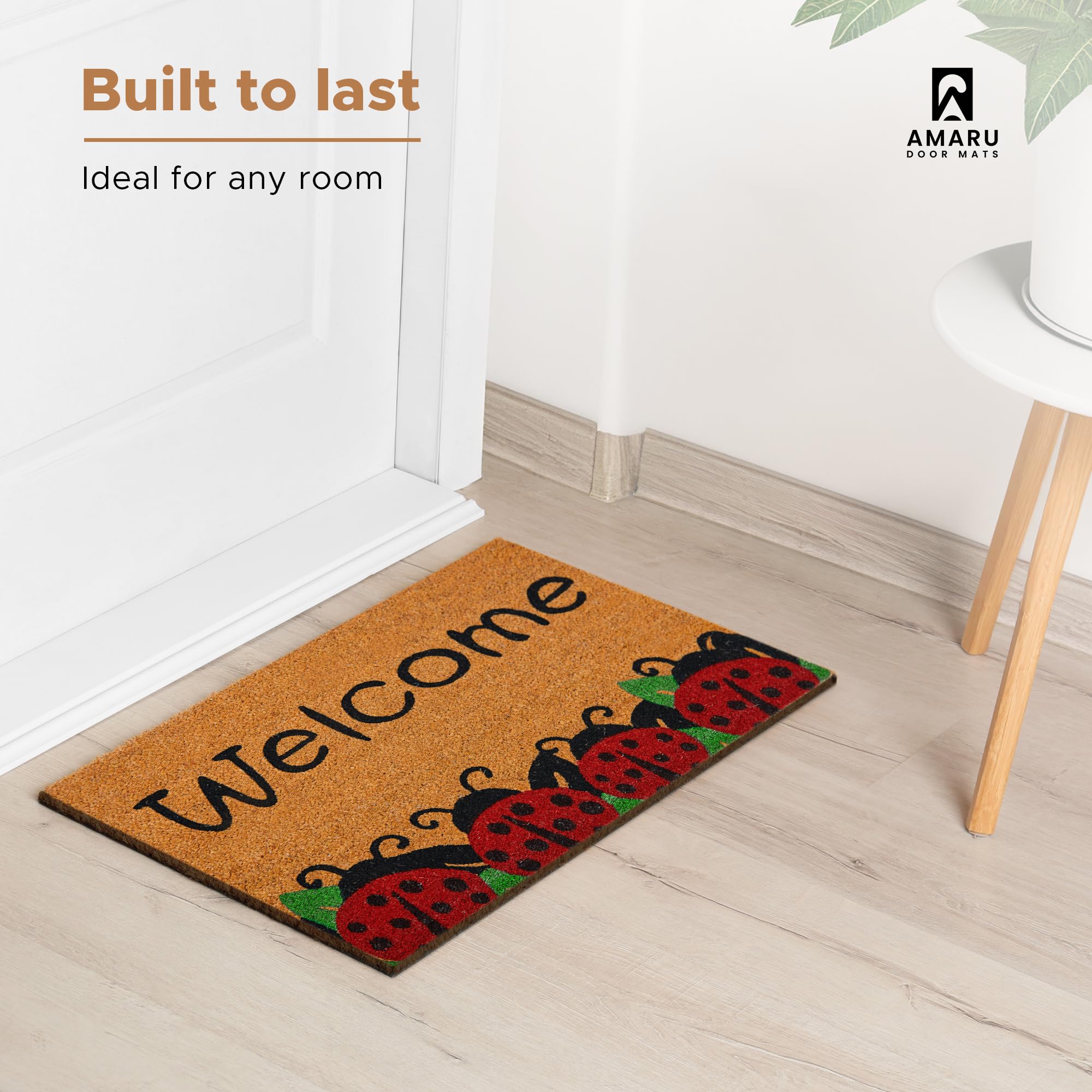 Amaru Ladybugs pattern enhances curb appeal while keeping floors clean