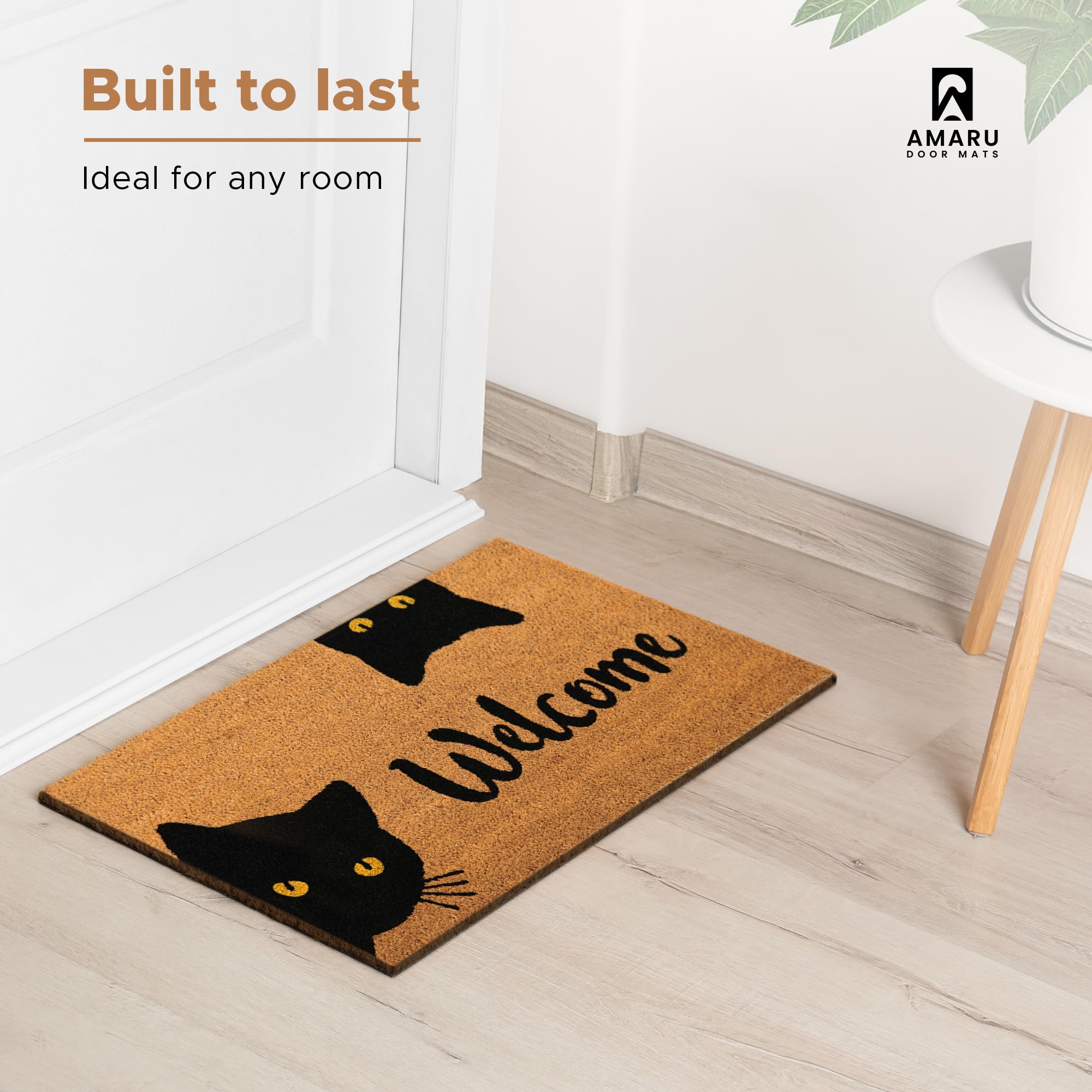 AMARU DOOR MATS Anti-slip backing adds stability on smooth indoor or outdoor surfaces.