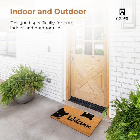 AMARU DOOR MATS Entryway mat fits most doors with 17x29 dimensions for versatile use.