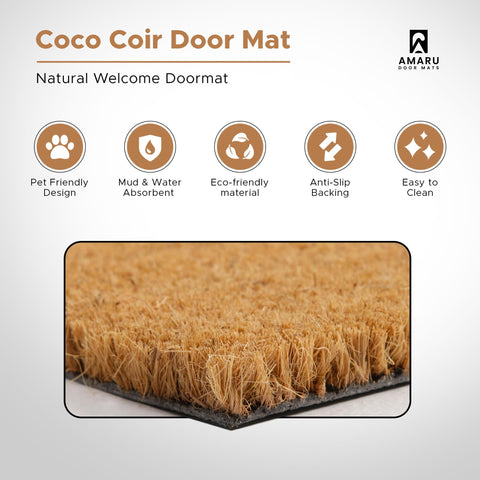 AMARU anti-slip PVC backing keeps the mat firmly in place