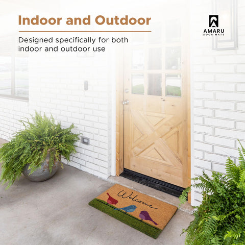 AMARU welcome mat at entryway creates a warm first impression