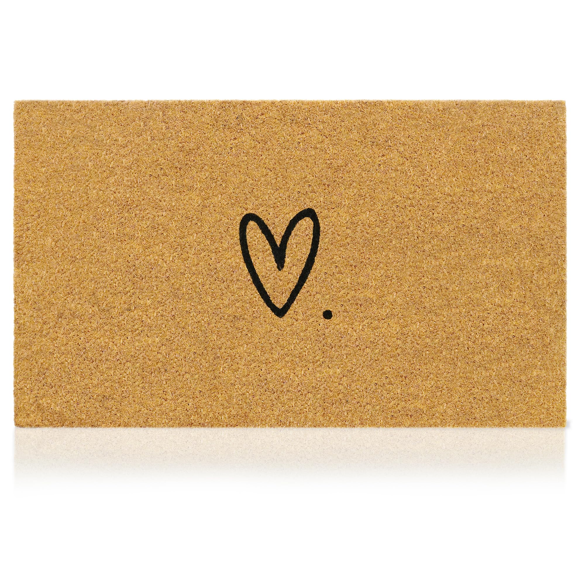 AMARU DOOR MATS Heart 17x29 front door mat with coconut fiber for style and dirt control.