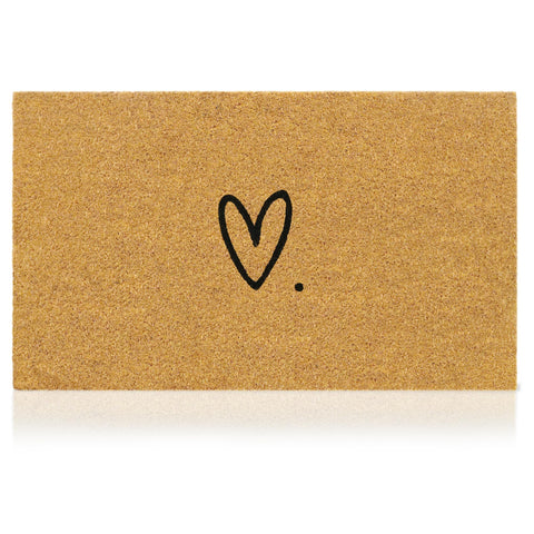 AMARU DOOR MATS Heart 17x29 front door mat with coconut fiber for style and dirt control.