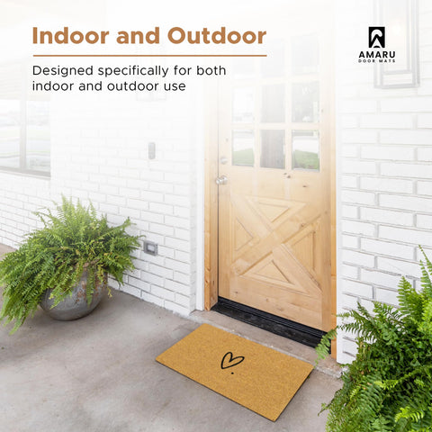 AMARU DOOR MATS heavy-duty backing stays put on busy doorsteps.