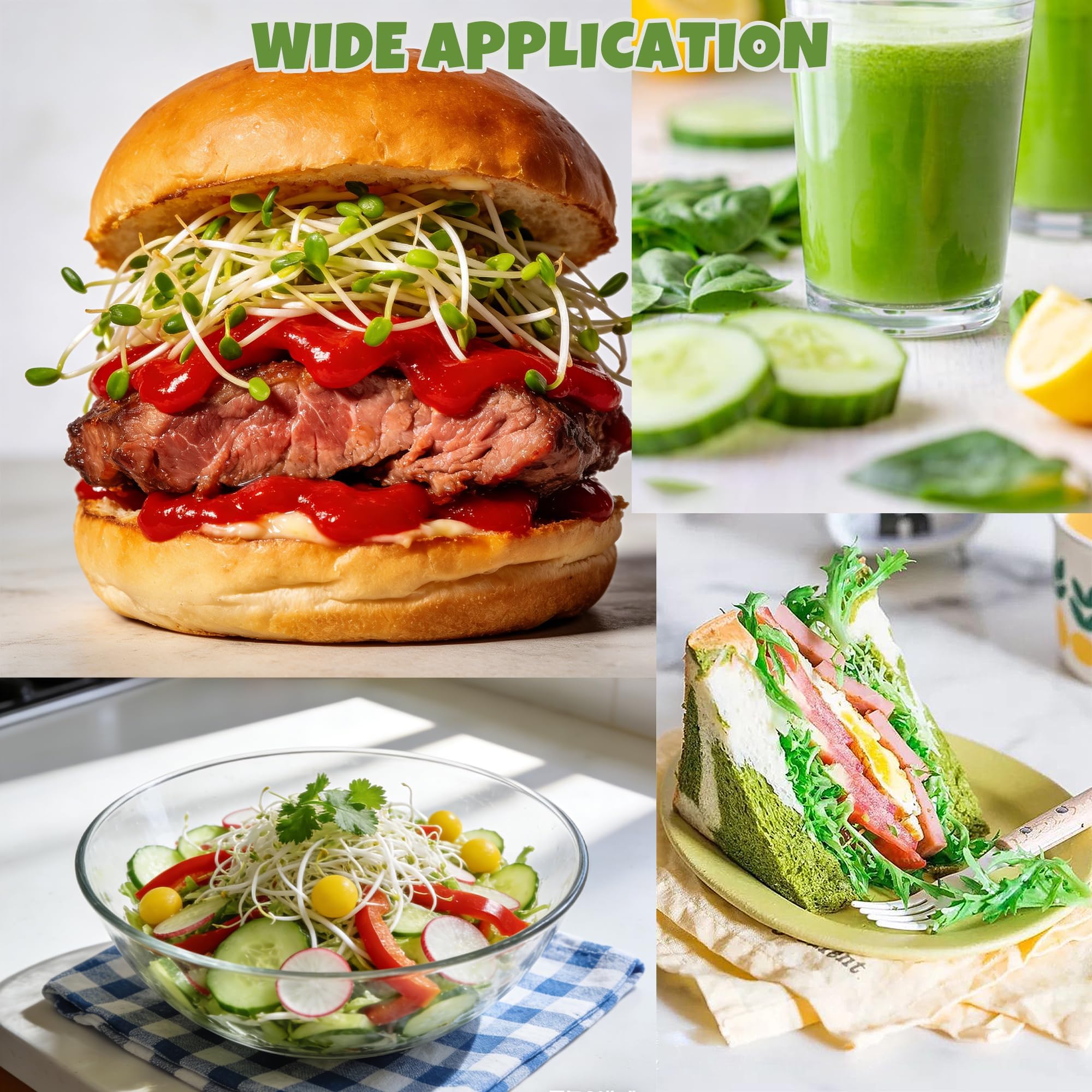 Versatile for alfalfa, broccoli, mung beans, and more.