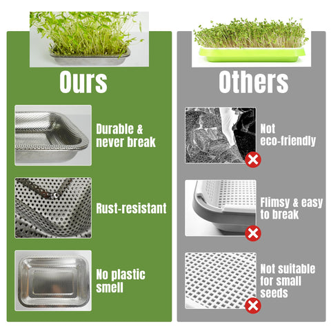 Silicone mesh pads provide even rinsing for small seeds.