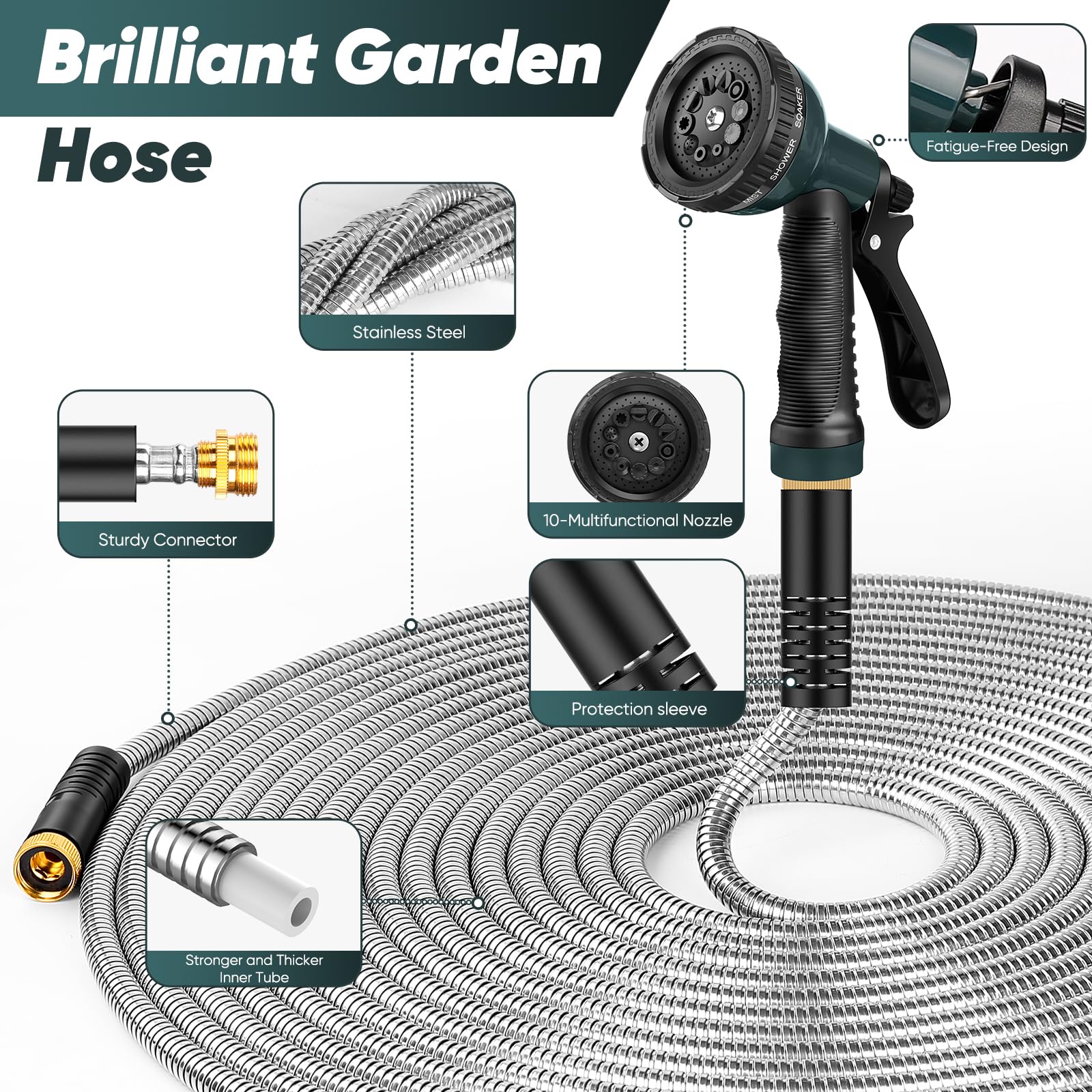 Amayrose 10-function nozzle in action for versatile watering
