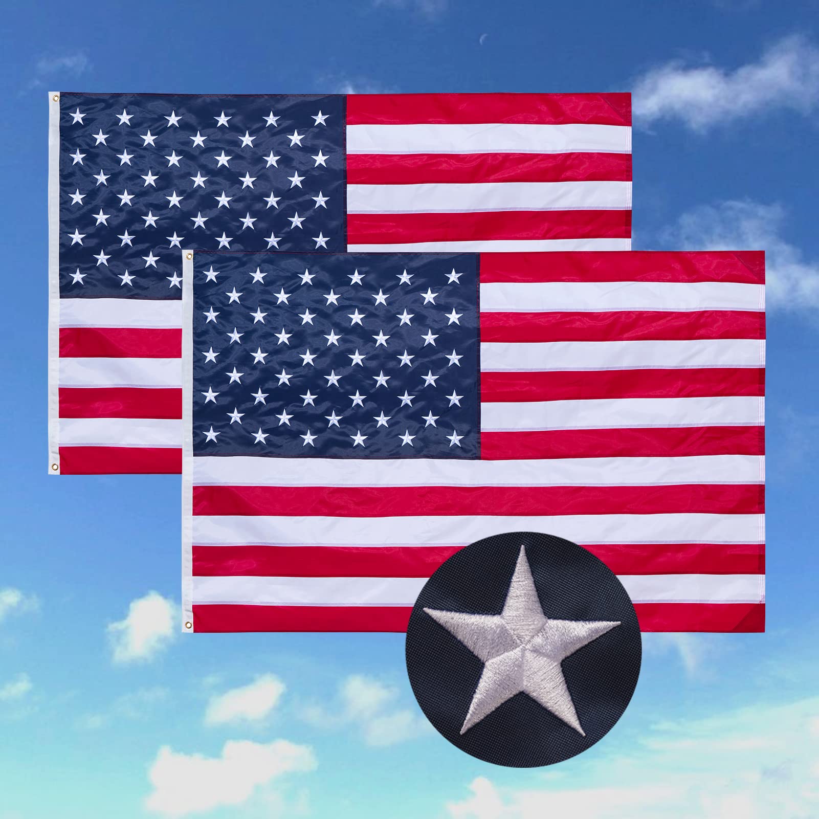 Amazing Flag Kingdom 3x5 outdoor flag with embroidered stars for durability in wind