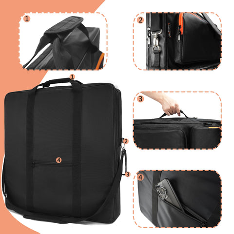 Amazing Fair bag dimensions 25.5in by 24in by 4.5in.