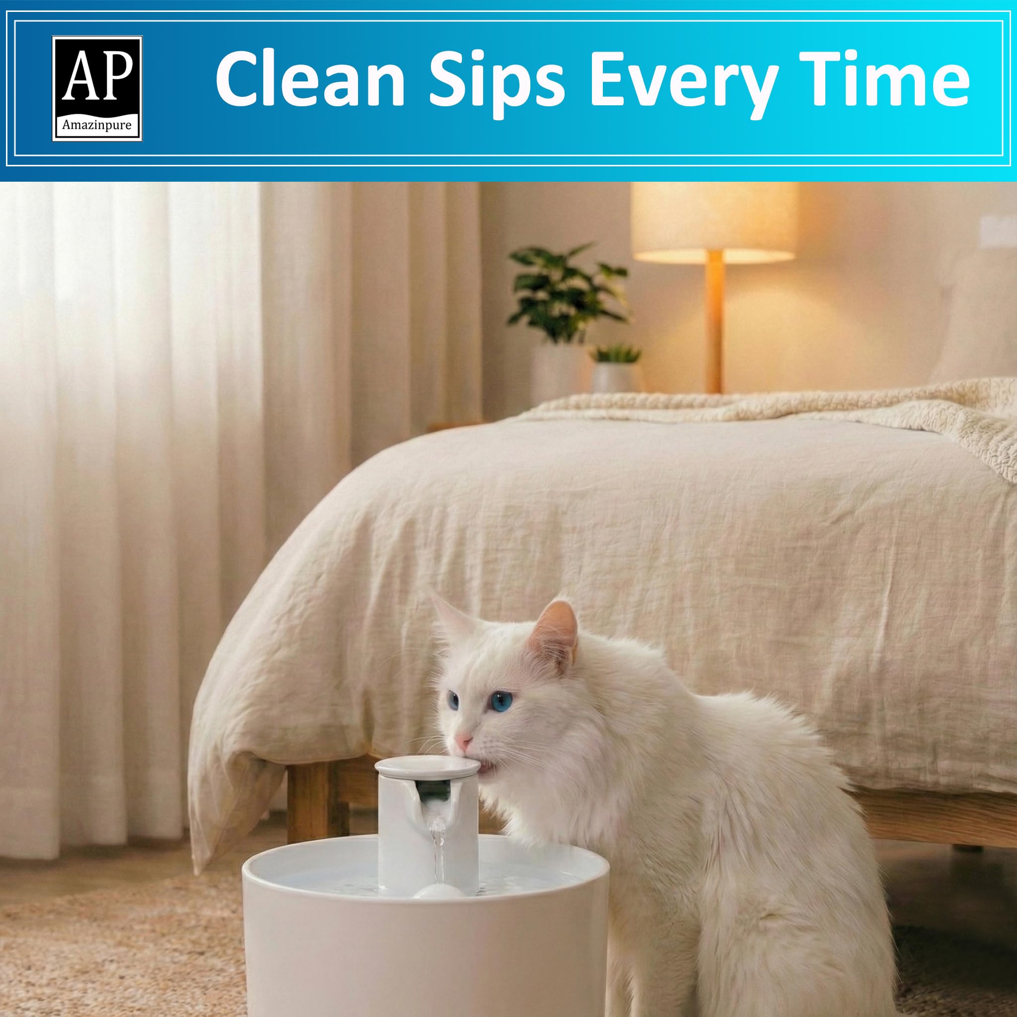 Amazinpure stainless steel fountain filter replacement protects the pump from debris.