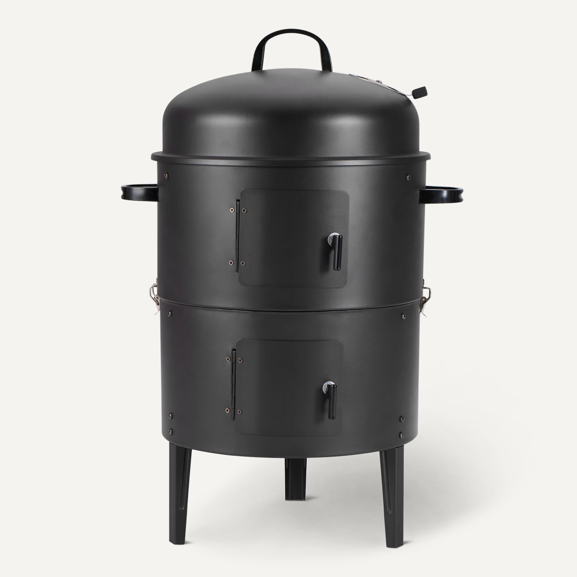 Amazon Basics 16-inch vertical smoker outdoor setup ready for backyard gatherings