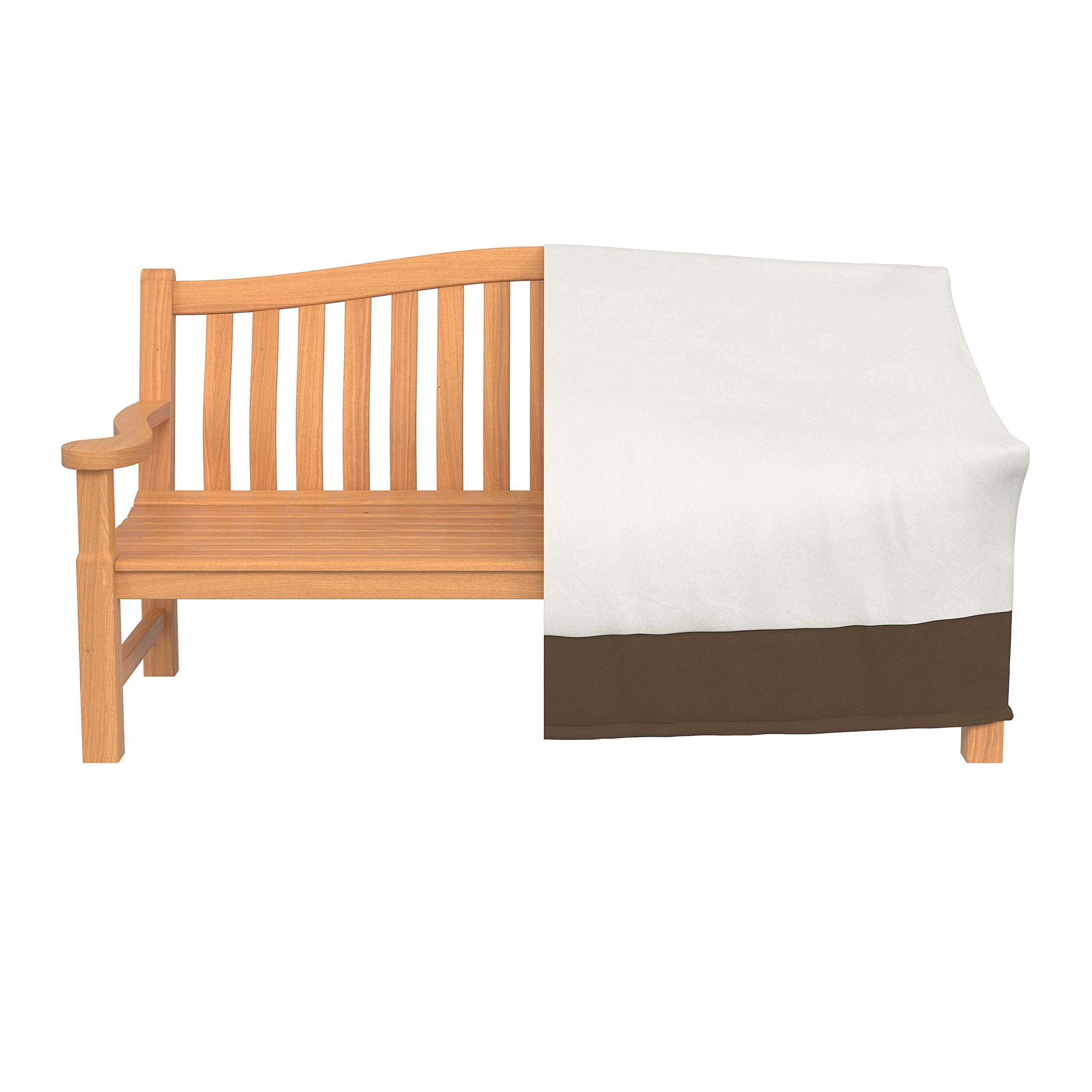 Amazon Basics 2 Seater Outdoor Couch Cover fabric texture highlights durable polyester.