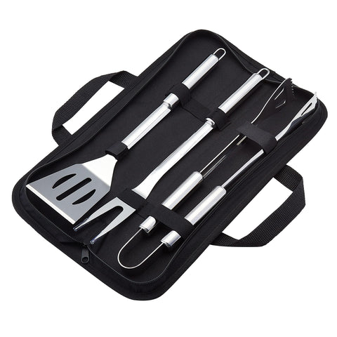 Amazon Basics 4-piece BBQ spatula for grilling with rust-resistant steel