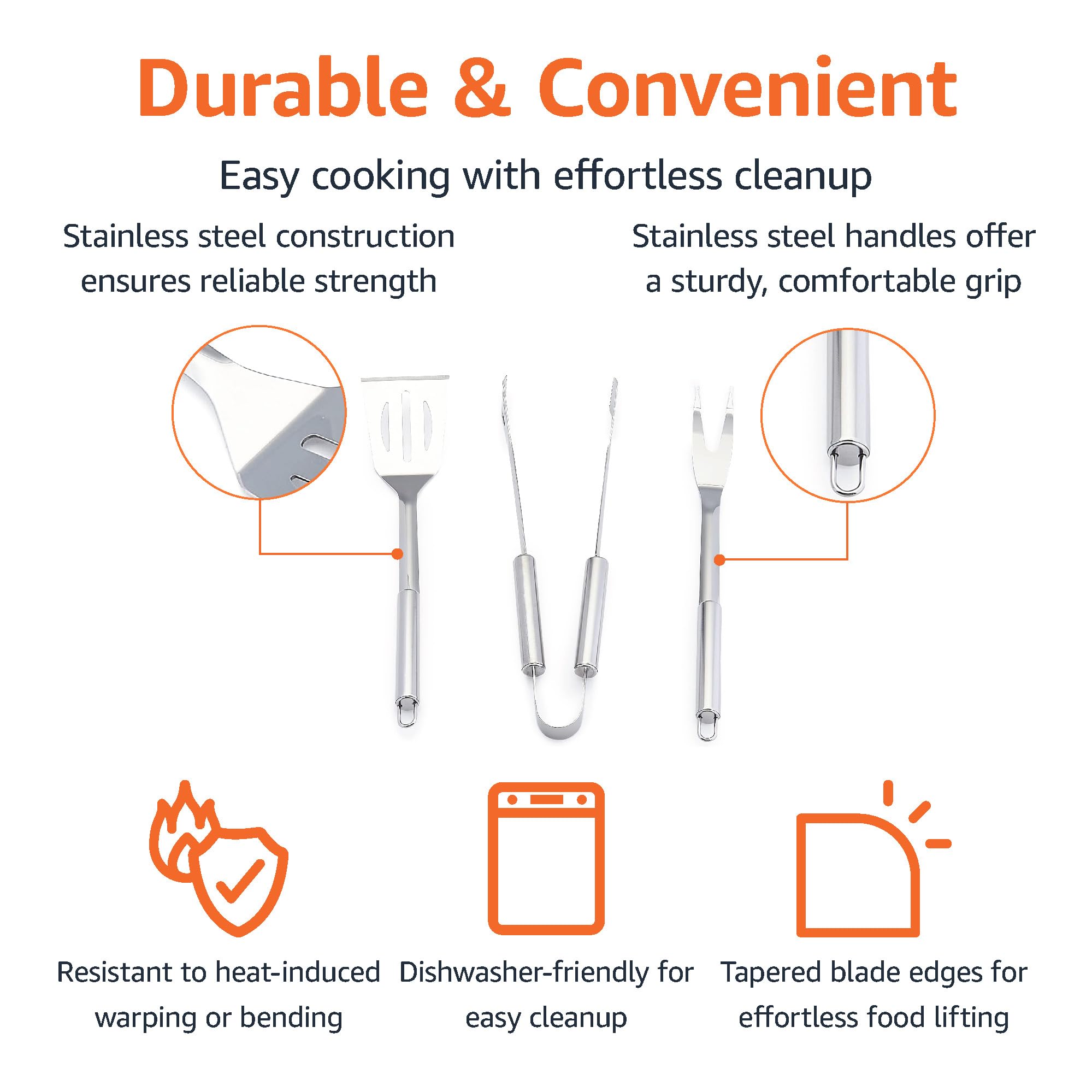 Amazon Basics BBQ tongs in action with reliable grip