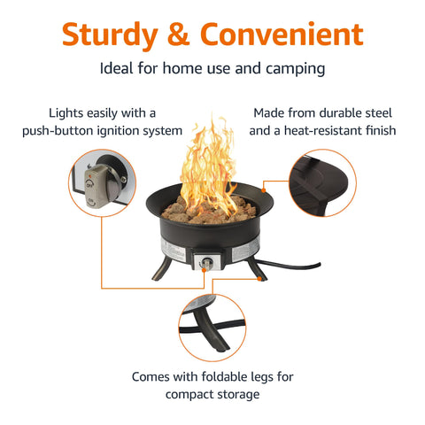 Amazon Basics 55,000 BTU burner delivers strong outdoor heat.