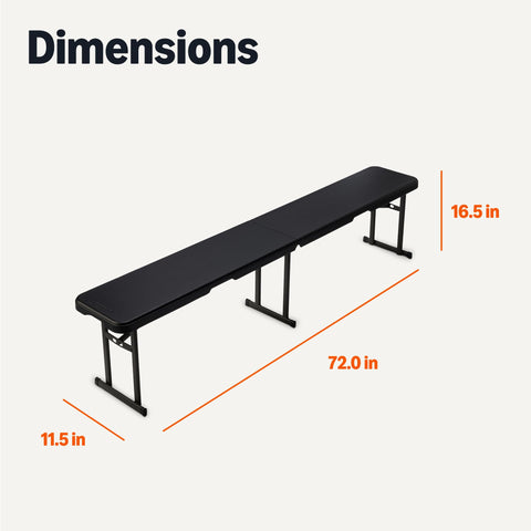 Amazon Basics bench folded for compact storage and easy transport.