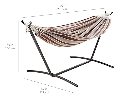 Amazon Basics adjustable height hammock with hooks for customizable tension