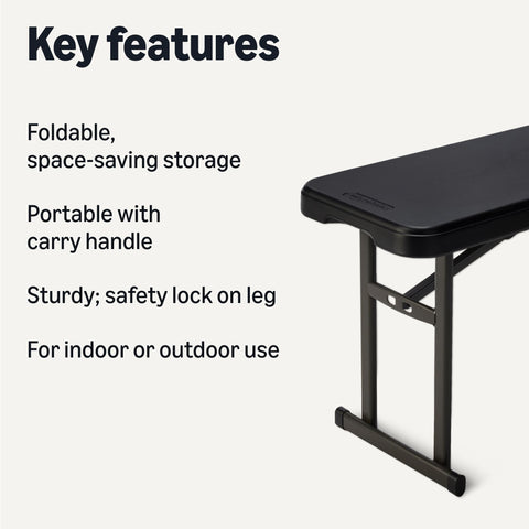 Close-up of the Amazon Basics folding bench carrying handle for easy transport.