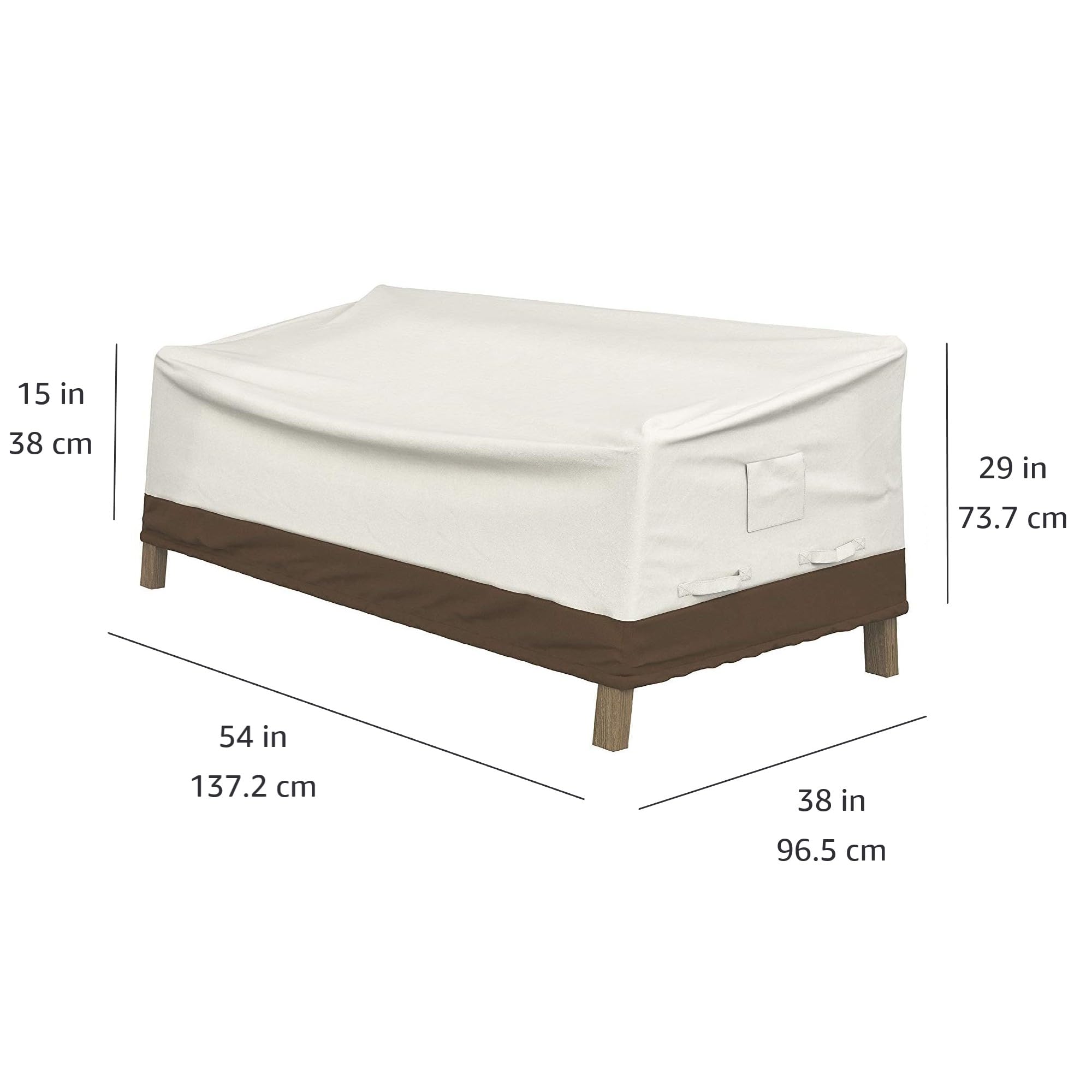 Amazon Basics dimensions 38 x 54 x 29 inches fit most two-seater lounges.
