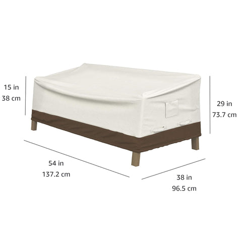 Amazon Basics dimensions 38 x 54 x 29 inches fit most two-seater lounges.