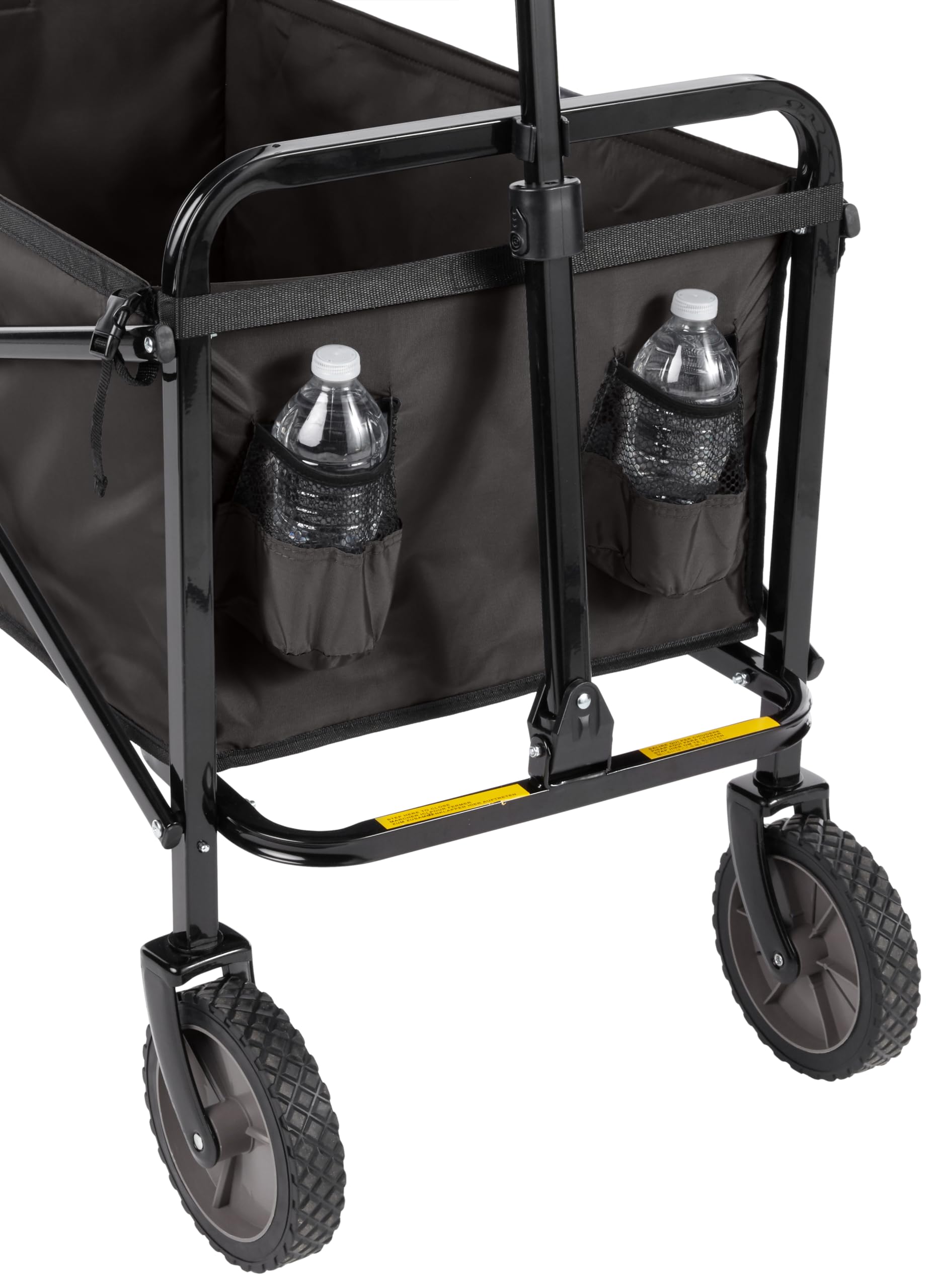 Amazon Basics wagon folded for compact storage in a closet