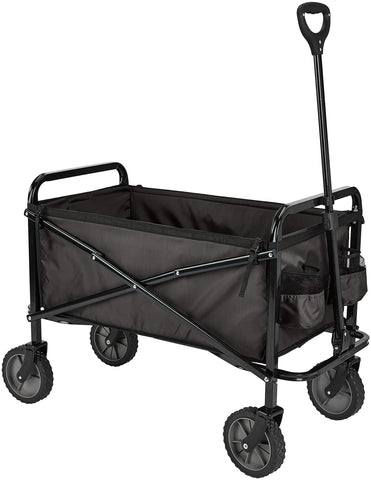 Amazon Basics collapsible wagon front view for quick outdoor hauling