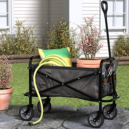 Amazon Basics wagon in outdoor use for gardening and camping tasks