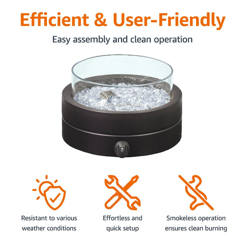Amazon Basics compact fire pit footprint fits small patios and balconies