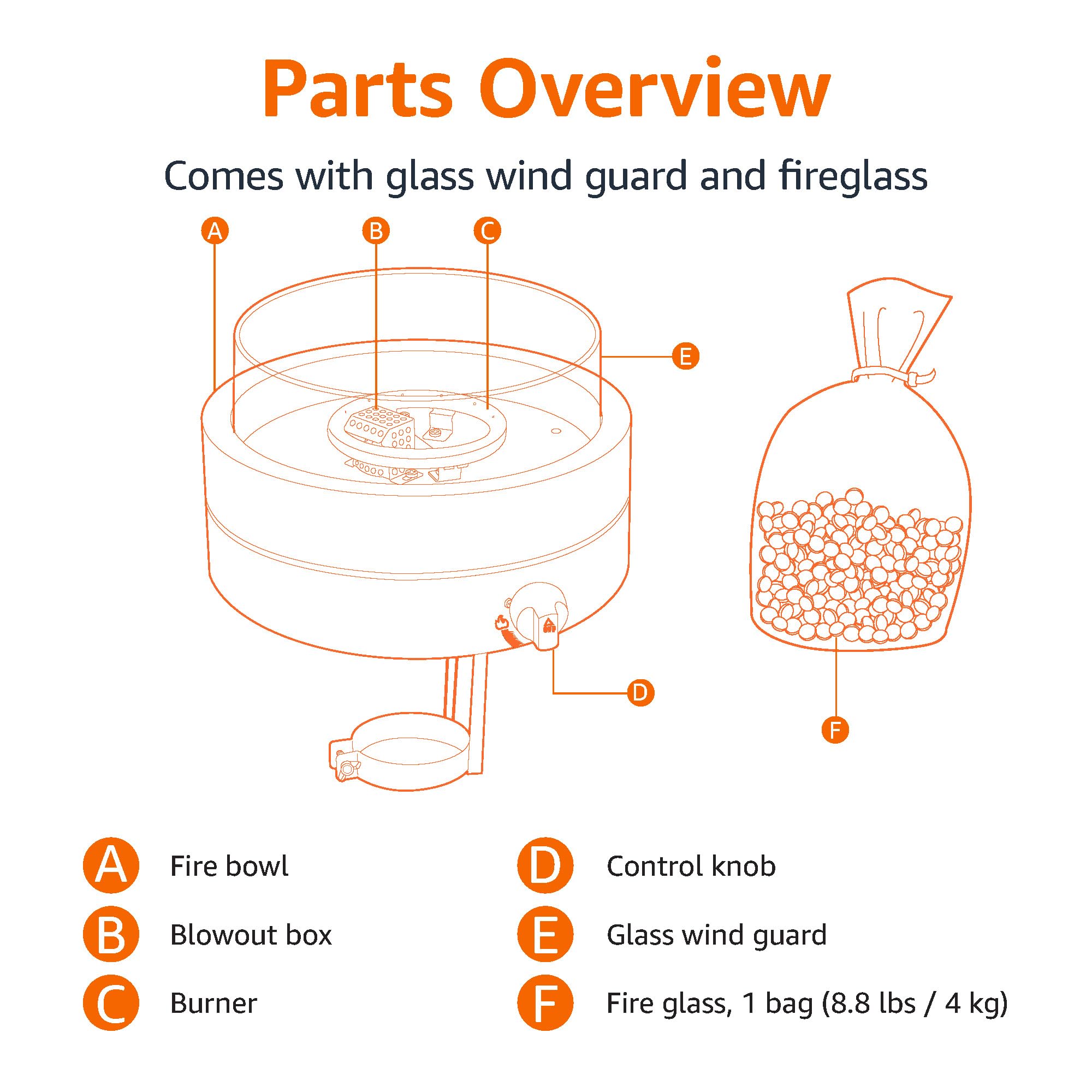 Amazon Basics fire pit includes a bracket to keep LP tank hidden