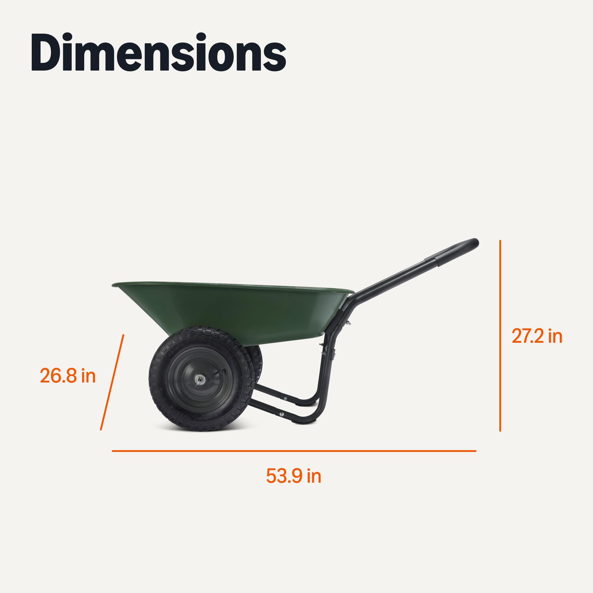 Amazon Basics garden wheelbarrow storage compact aids space-saving setup.