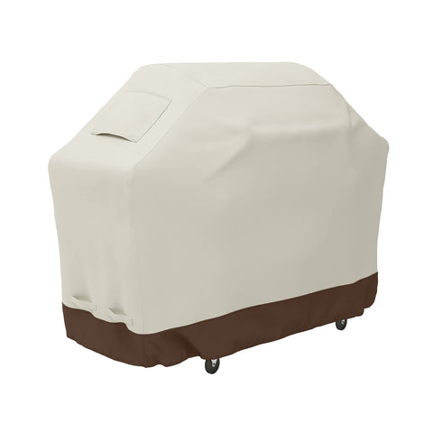 Amazon Basics gas grill cover 60-inch protecting a grill from rain and sun