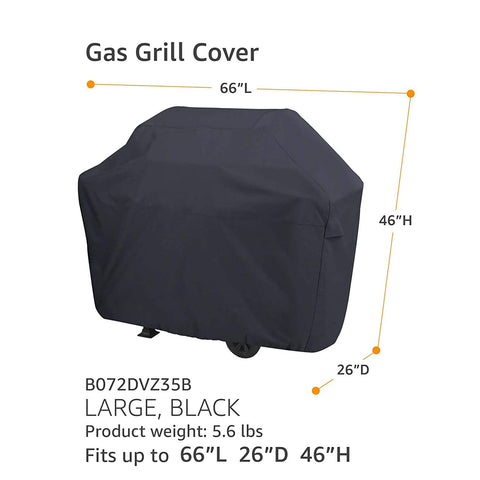 Amazon Basics gas grill cover anti-UV protects color and material.