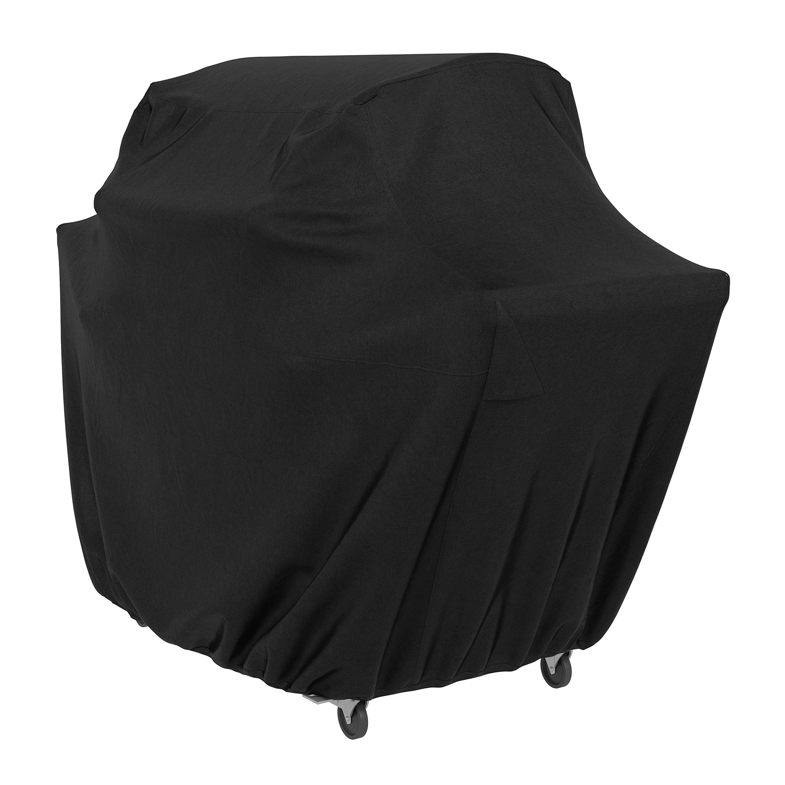 Amazon Basics gas grill cover large 66x26 shields your grill from rain and sun.