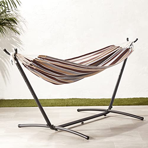 Amazon Basics hammock dimensions 110 by 47 by 43 inches for spacious setup