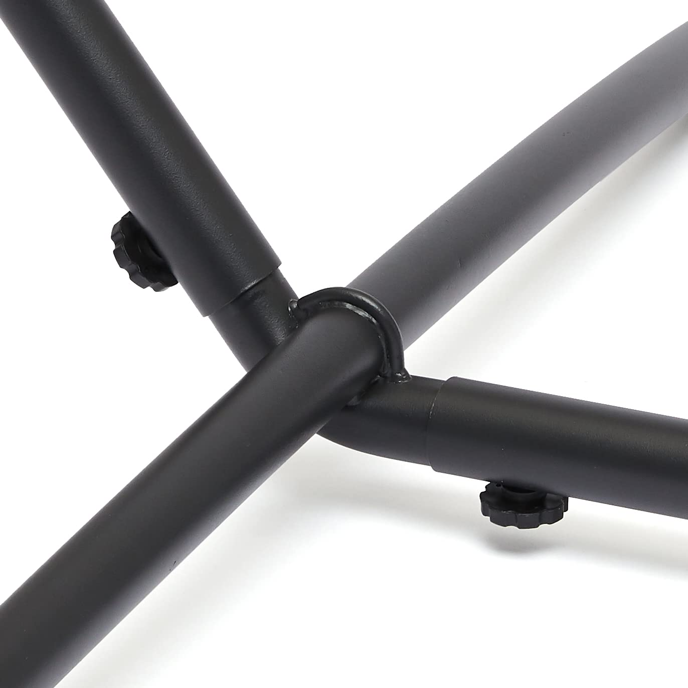 Amazon Basics hammock stand steel-tube construction for durability.