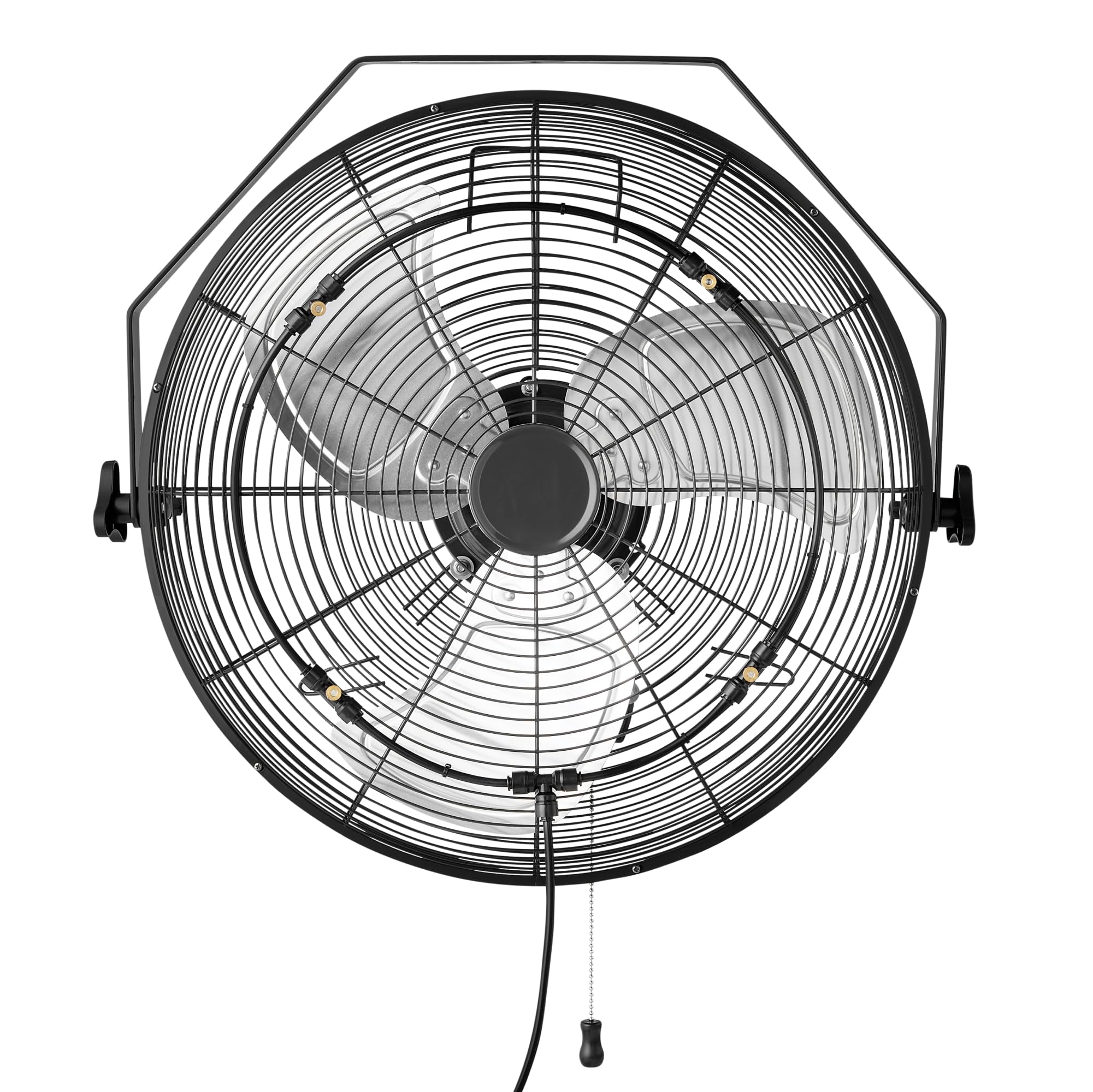 Amazon Basics outdoor misting fan wall-mounted for patio cooling and airflow