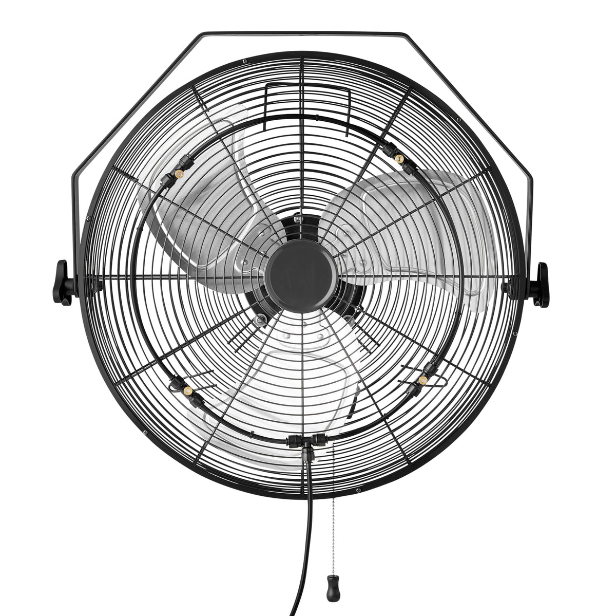 Amazon Basics outdoor misting fan wall-mounted for patio cooling and airflow