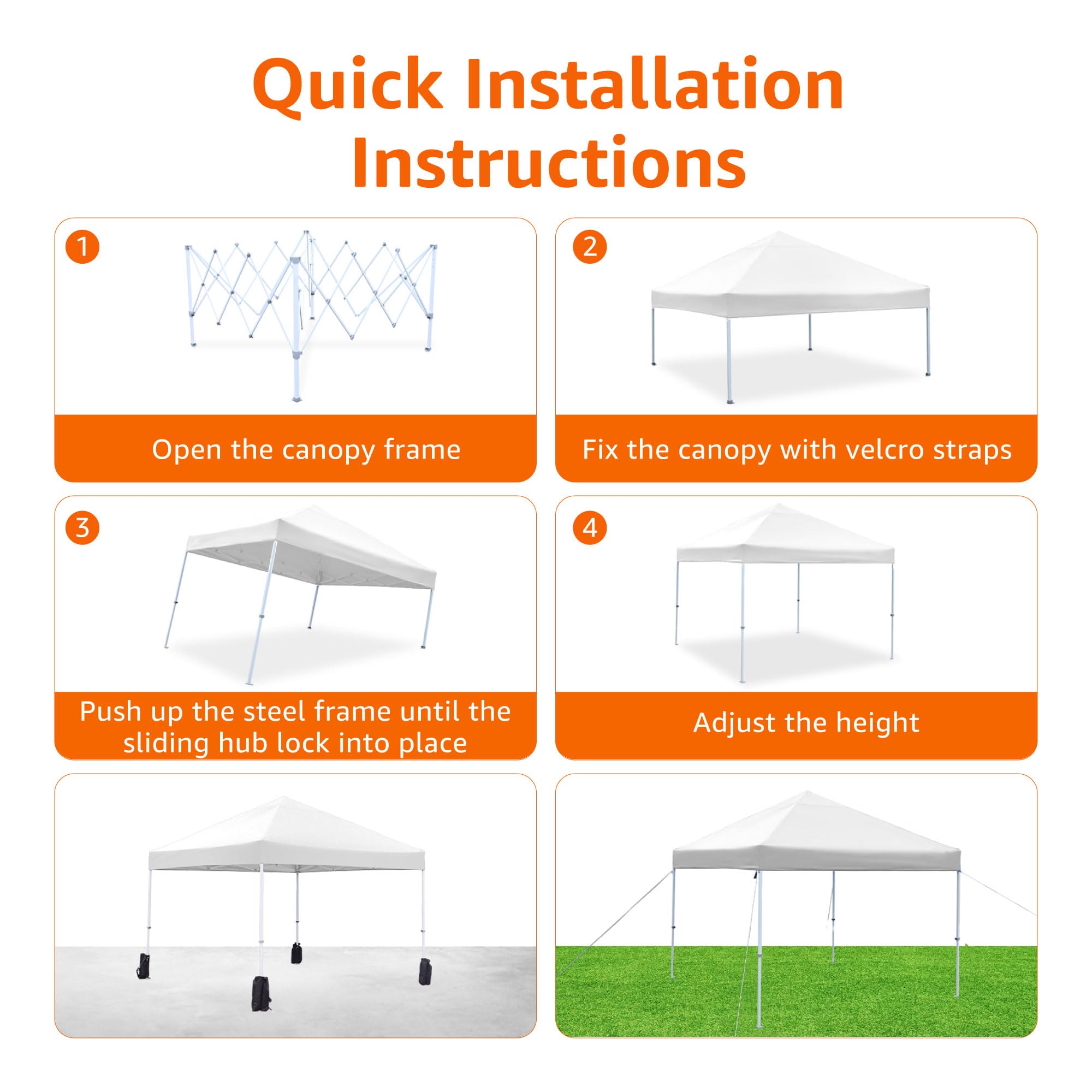 Amazon Basics canopy sturdy feet and cross tubes provide wind stability