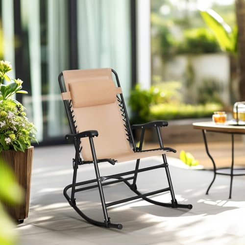 Amazon Basics rocking chair on porch demonstrates versatile outdoor seating
