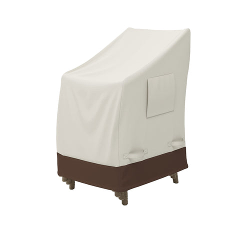 Amazon Basics outdoor stackable chairs cover protecting against rain and sun