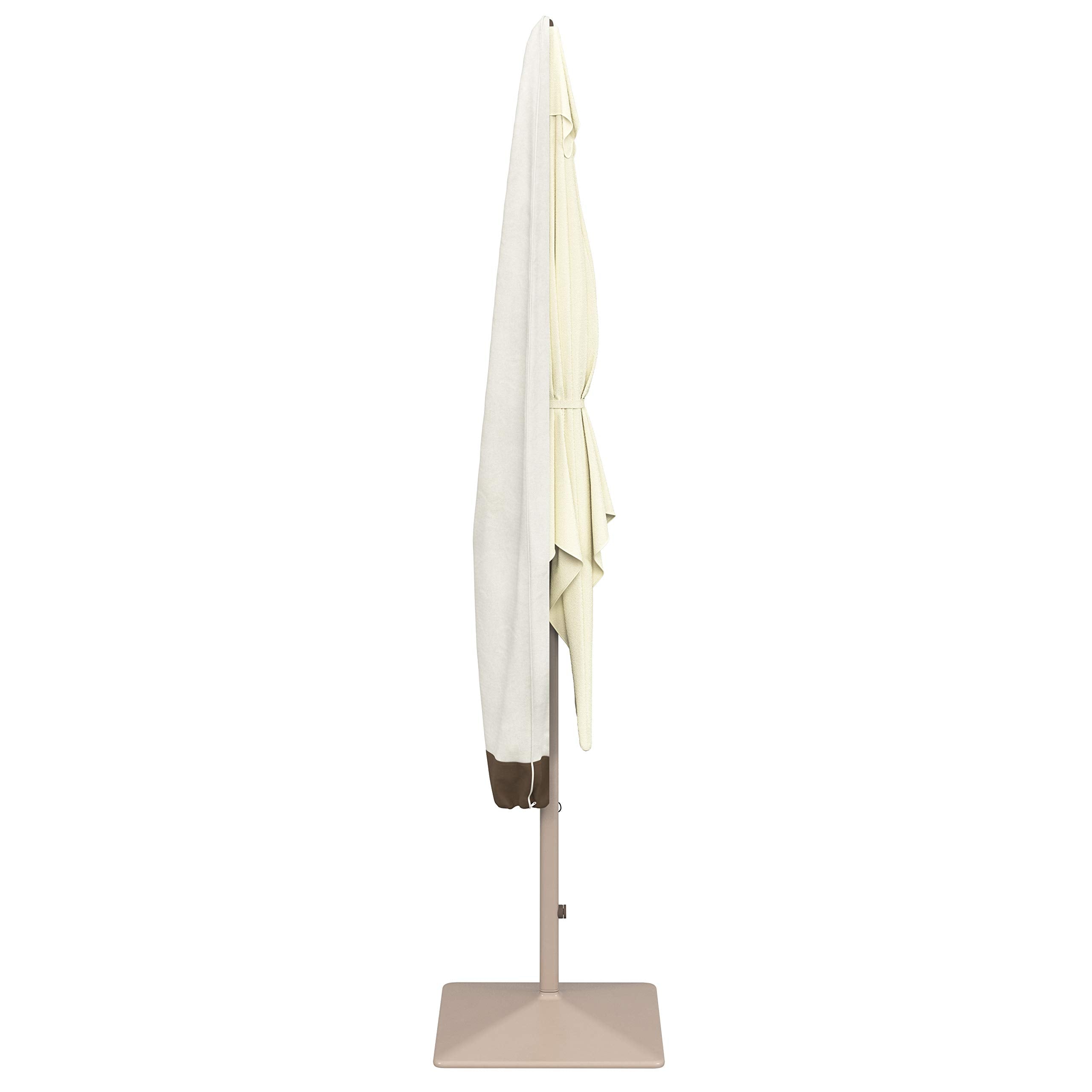 Amazon Basics umbrella cover wind-secure straps keep it in place on breezy days.