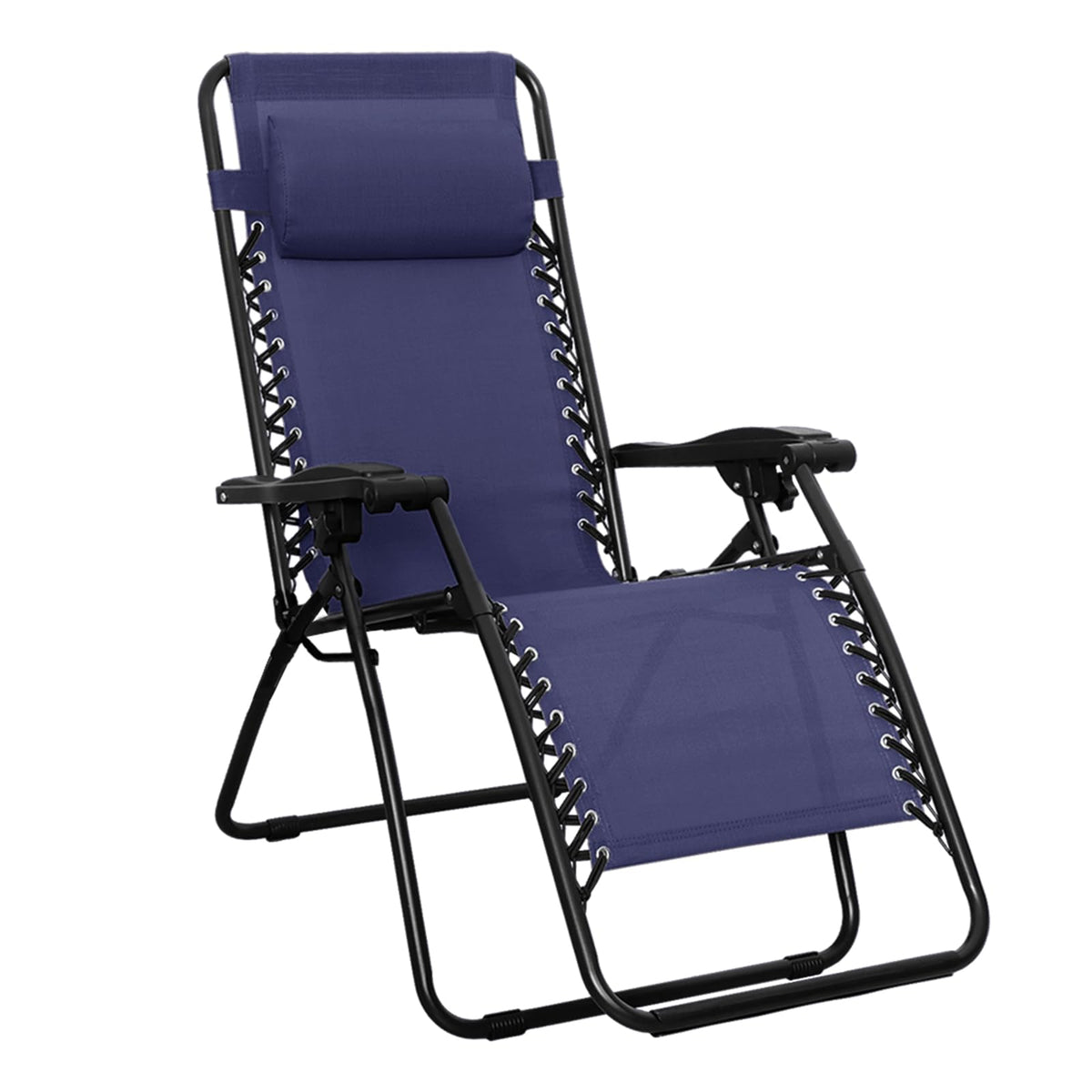 Amazon Basics outdoor zero gravity lounge chair with pillow for relaxing outdoors.