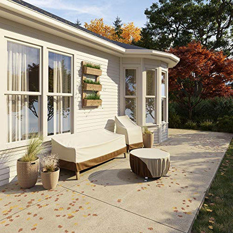 Beige patio cover ready for year-round weather protection