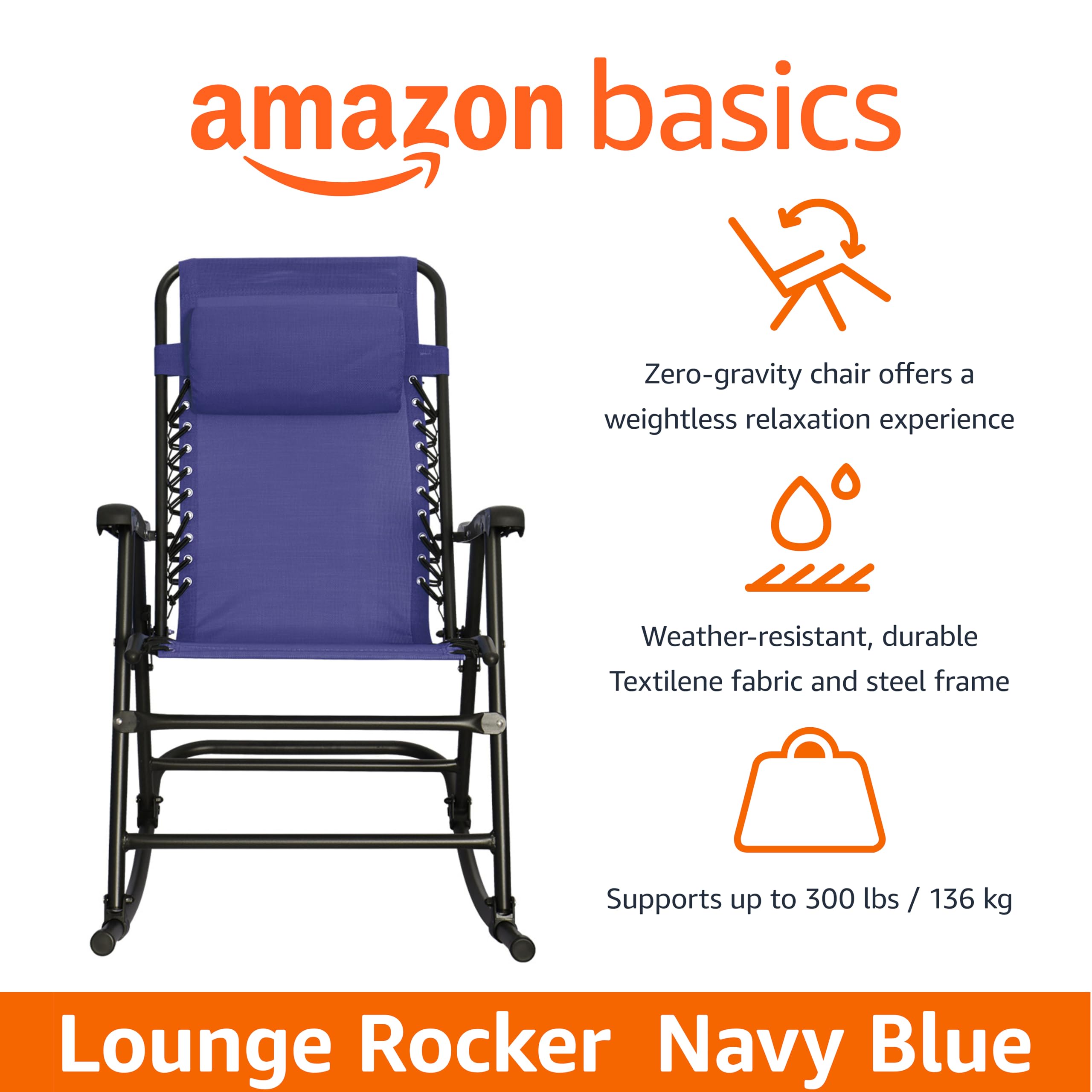 Amazon Basics portable folding frame blue for easy transport.