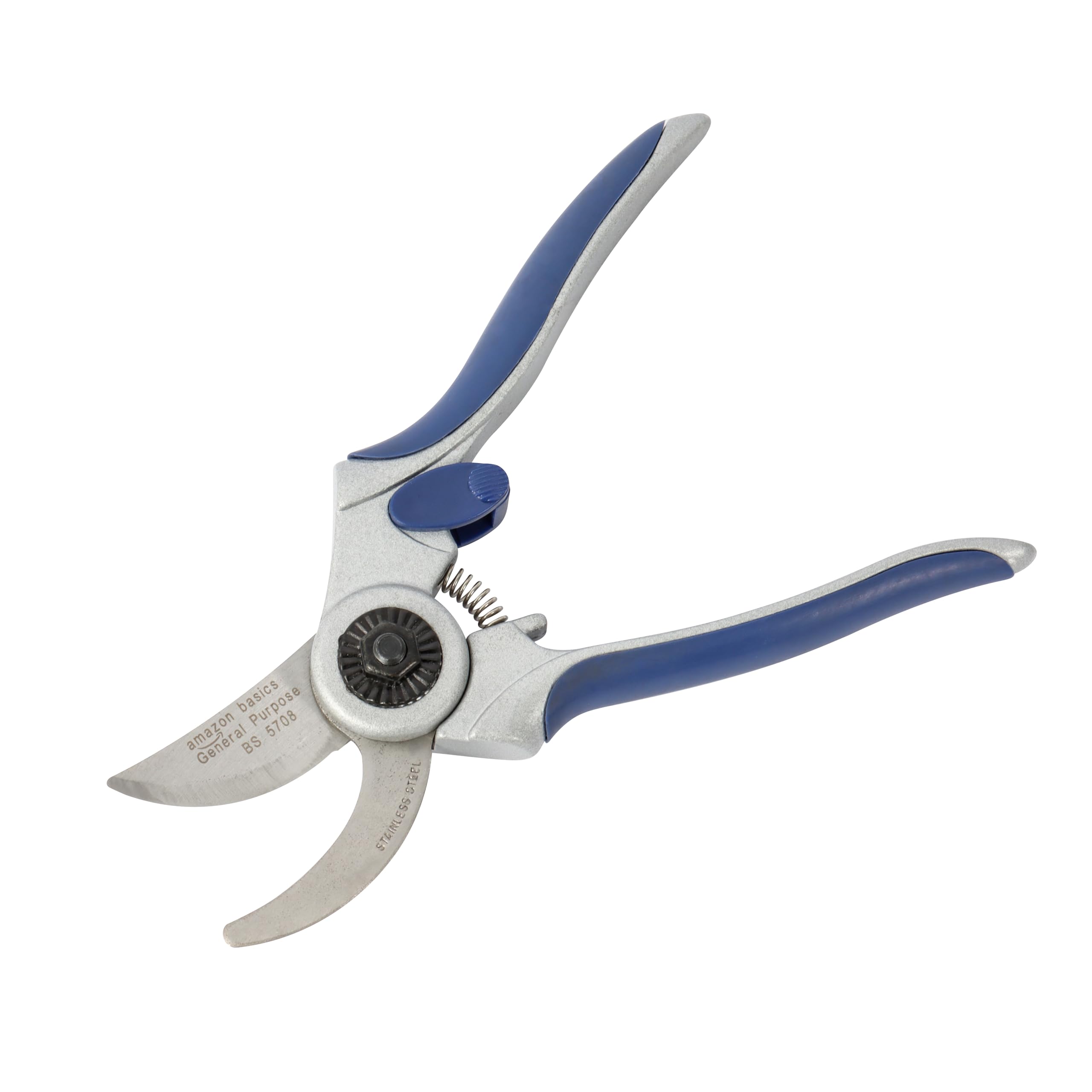 Amazon Basics professional bypass pruning shears blade close-up for clean cuts