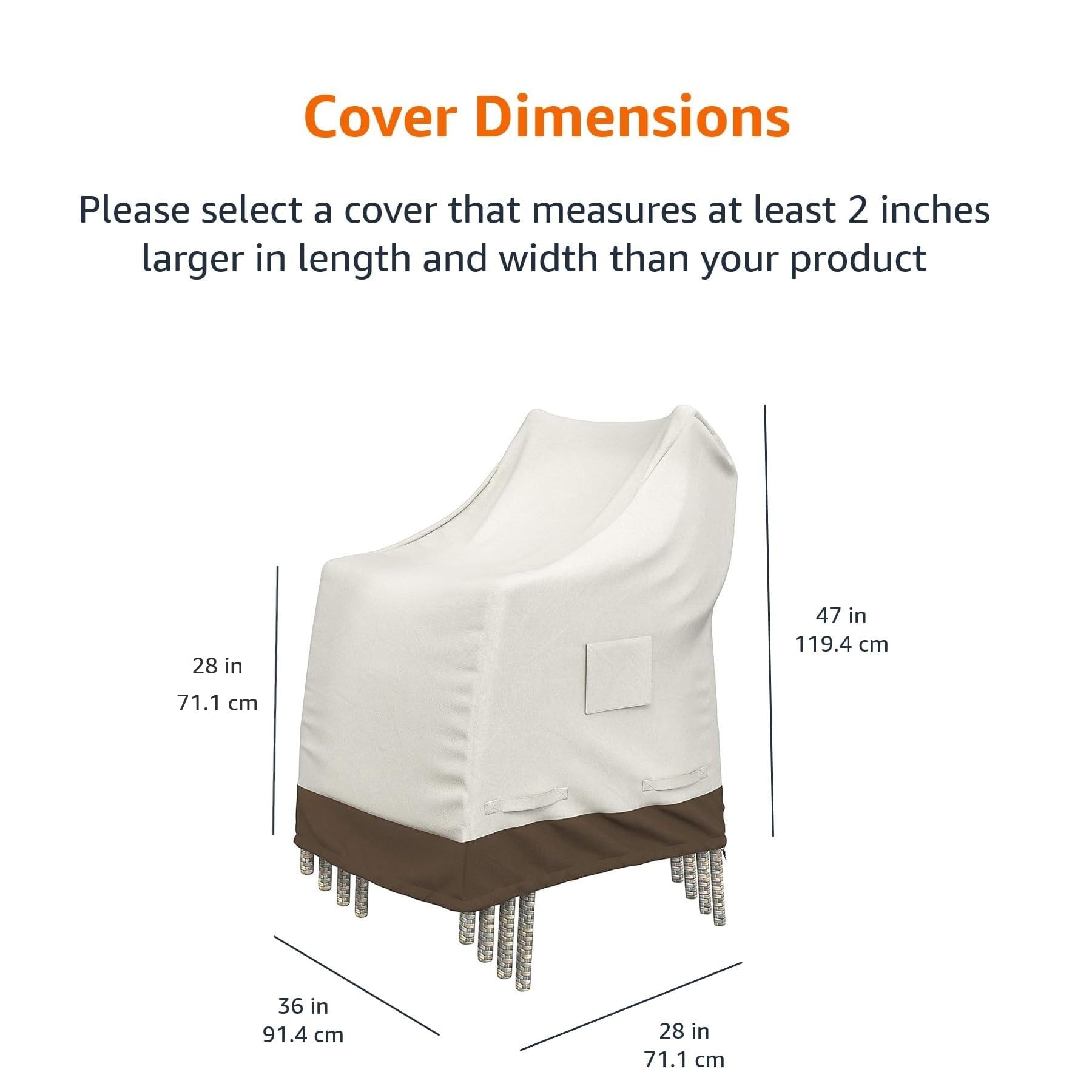 Cover shielding chairs from rain and snow during off-season storage